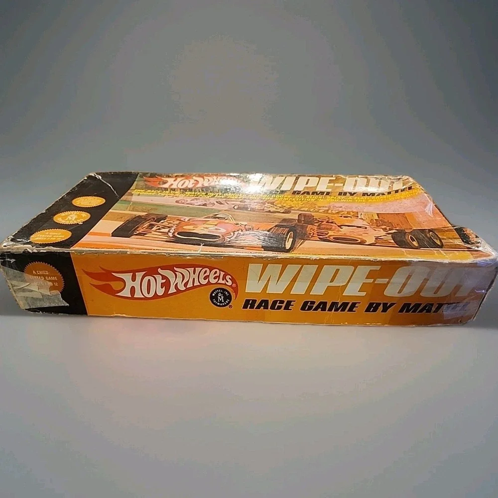 VTG 1968 Mattel Hot Wheels-Wipe Out Race‎ Game  Box Damage Rare MCM Retro